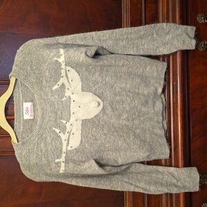 Grey Reindeer Holiday  Sweater Size 12 Girls